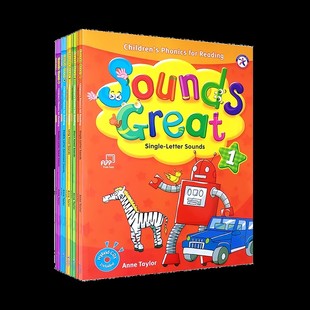 26个字母发音phonics系列 Sounds 小学英语儿童语音零基础启蒙培训教材 5级别 Great 进口Compass自然拼读 原版
