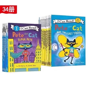 Cat 入门级一阶段分级阅读物 Pete 皮特猫英语绘本早教启蒙学习英语吴敏兰书单情商性格培养 34册 the Read 英文原版 Can