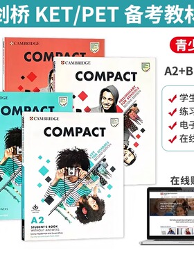 原版进口Compact Key for Schools A2 B1级别新版剑桥KET考试备考冲刺教材教辅剑桥第二版青少版考纲PET学生套装