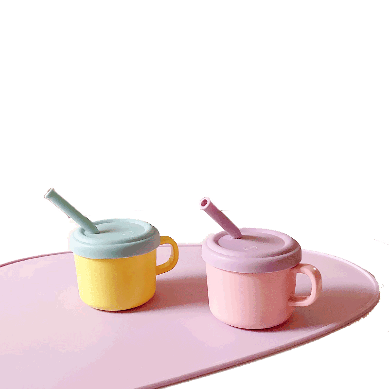 牛奶杯兒童防摔吸管杯寶寶喝水學(xué)飲杯早餐單手柄小水杯便攜200ml