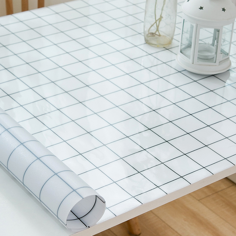 巧儿乐北欧格子防水PVC免洗桌布