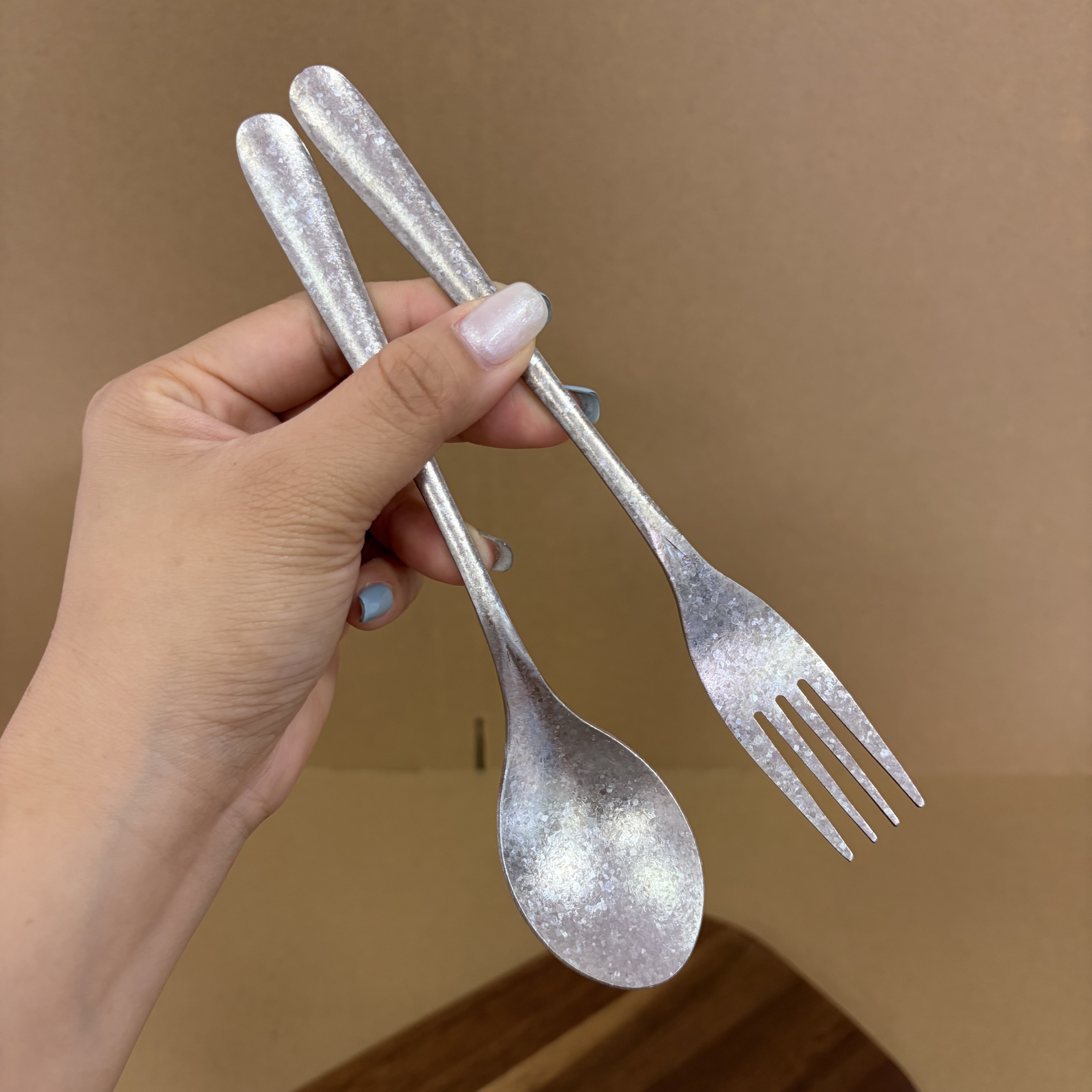 芯延纯钛长柄西餐叉高颜值