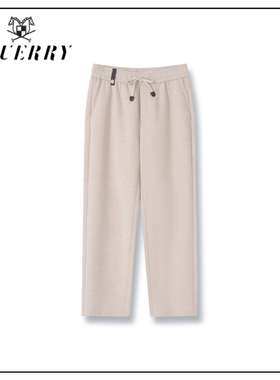 【潘文青专属】EQ男装羊毛混纺细格纹直筒经典男士休闲裤-K602