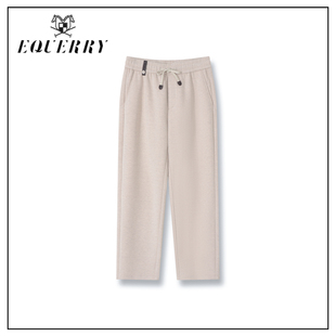 慧慧专享 休闲裤 EQ男装 男士 K602 羊毛混纺细格纹直筒经典