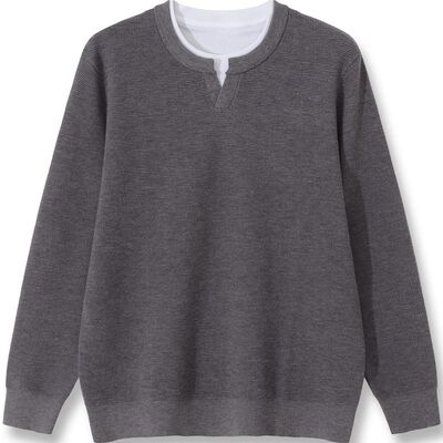 【晨曦专属】男装绵羊毛混纺海鸥领双层领毛衣-M486