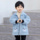 男童外套罩衣2025新款 加绒加厚反穿连帽宝宝护衣画画围裙儿童围兜