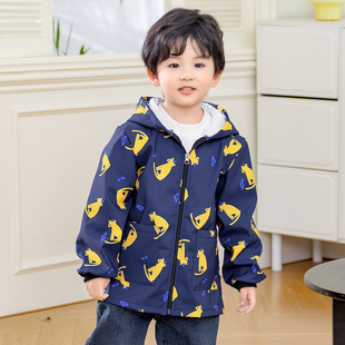 秋冬防水护衣男宝宝吃饭围裙2025儿童加绒外套羽绒服罩衣画画护衫