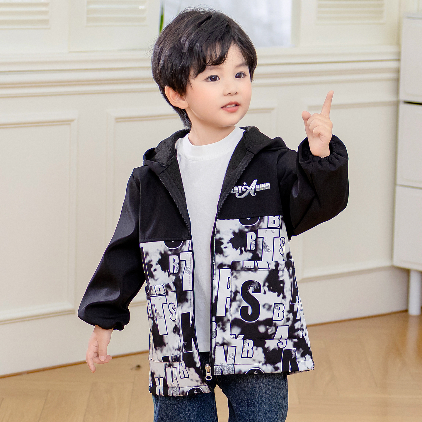 儿童罩衣蔻姿尚绘画反穿衣美术