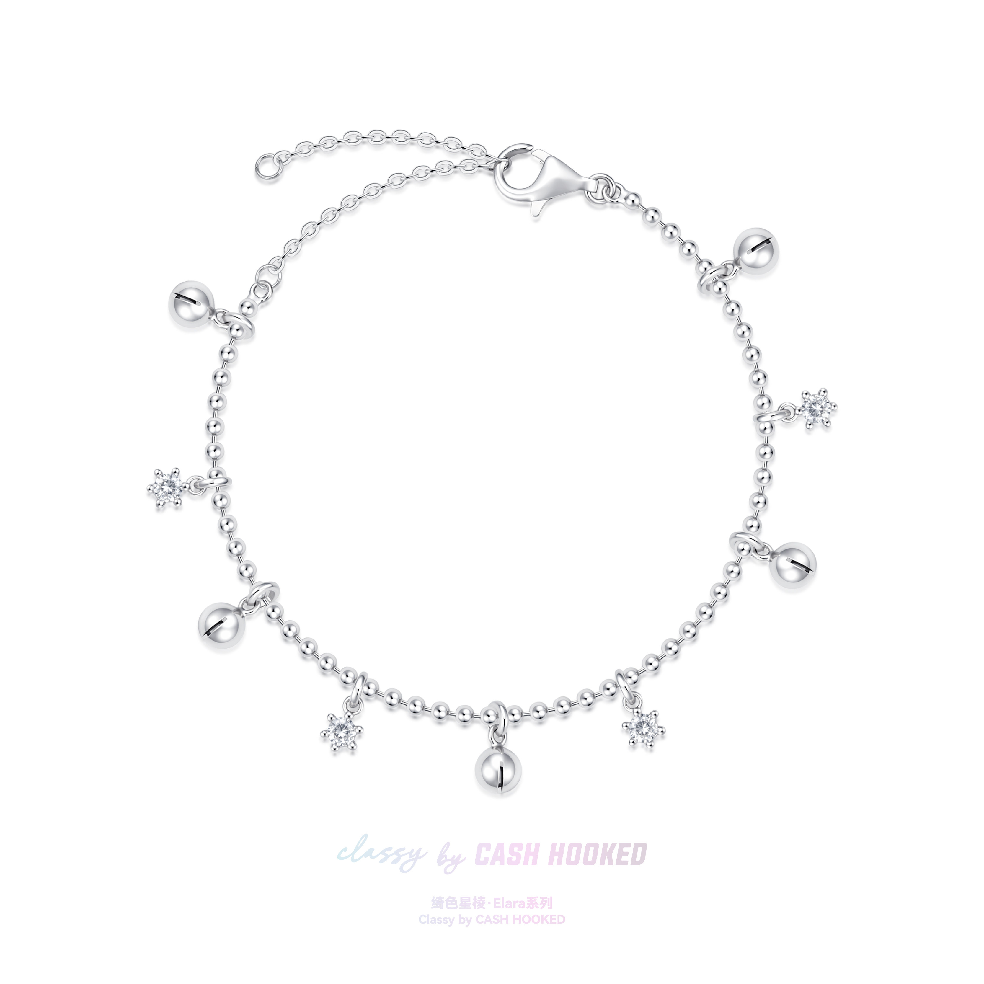 ClassybyCH s925银 绮色星棱系列 星笺·Étoile 天星铃语手链