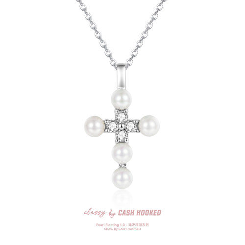 ClassybyCH 银饰 珠汐浮游系列 琼露·PerlaRosee 十字架吊坠