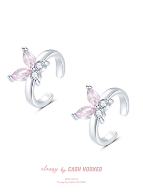 ClassybyCH 银饰 缪斯系列 双生蝶翼耳夹 轻奢生日礼物送女友