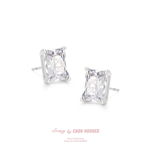 ClassybyCH 银饰 缪斯系列 薄荷冰糖方钻耳钉 轻奢生日礼物送女友