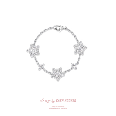 ClassybyCH 银饰 缪斯系列 北国之雪雪花满钻手链 轻奢礼物送女友