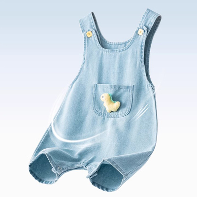 儿童恐龙牛仔背带短裤