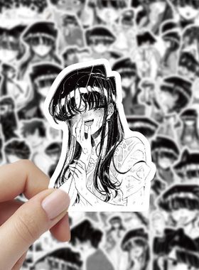 180张古见同学有交流障碍症卡通漫画二次元周边装饰手账贴画自粘