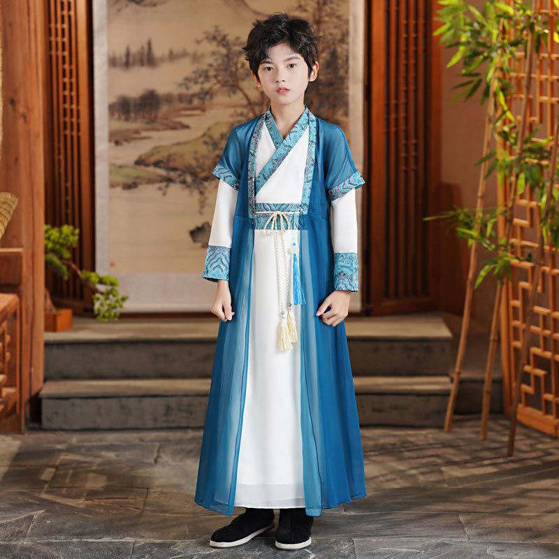 儿童汉服男童古装唐装演出服男孩国学服公子少爷服中国风