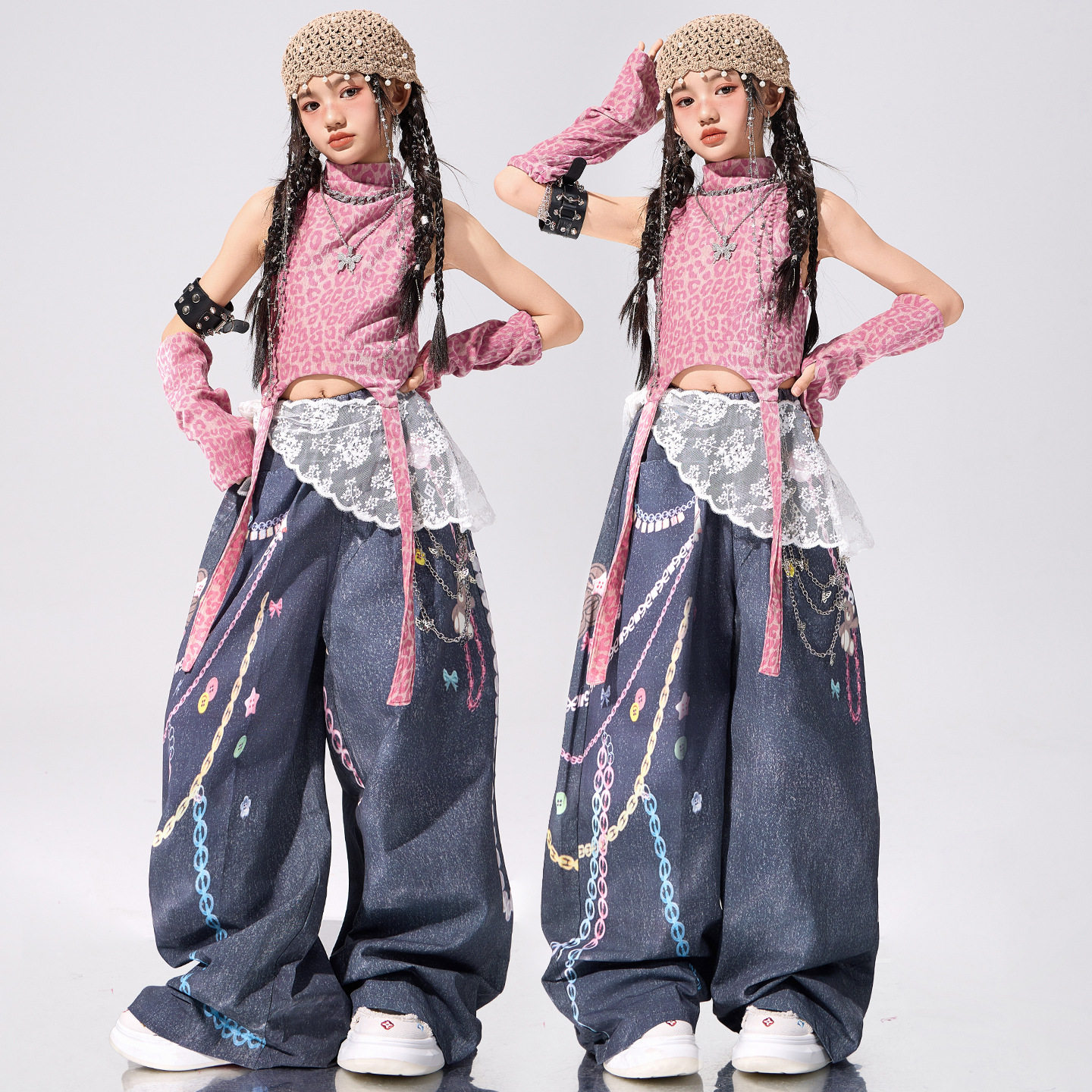 爵士舞女童服装潮酷时髦少儿jazz街舞演出服元旦表演女团酷辣走秀