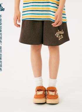 its smile童装儿童夏季短裤休闲男童彩纱毛圈卫裤舒适洋气五分裤