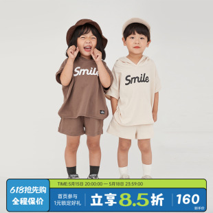 套装 Its 连帽短袖 男女童儿童装 smile日系潮童宝宝衣服夏装 两件套