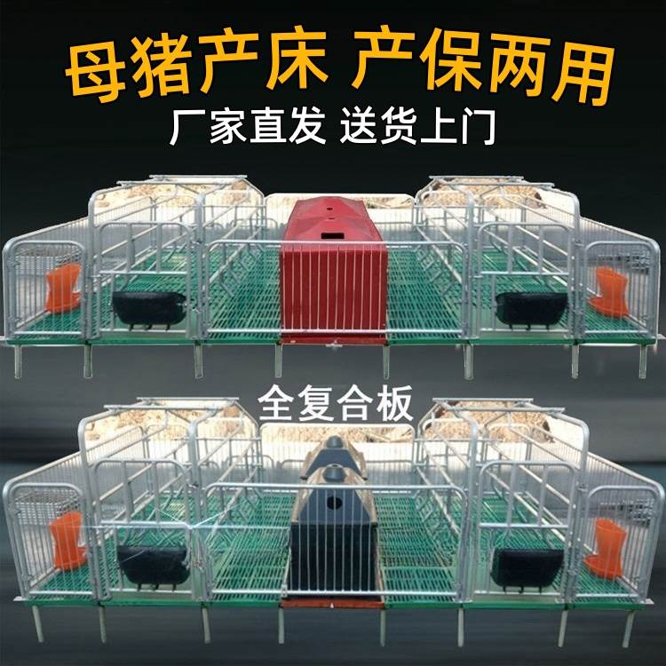 母猪产床双体母猪分娩产保一体床加厚复合板定位栏漏粪板养殖设备