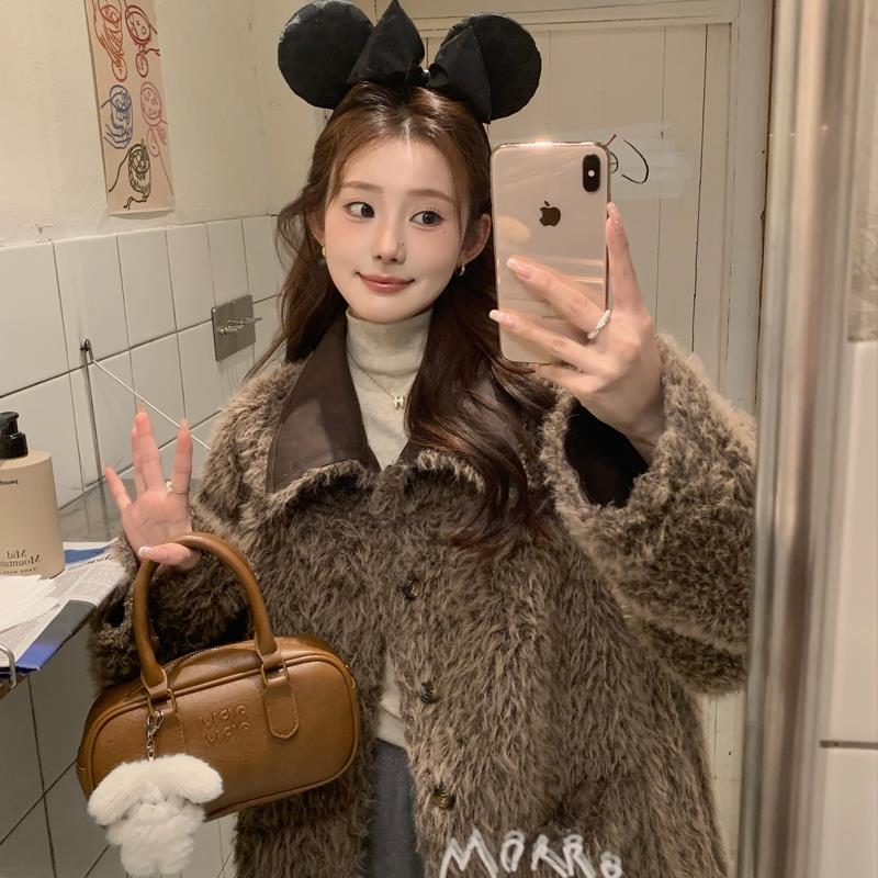 双面穿羊羔毛皮毛一体外套女秋冬季2025新款加厚覆古环保皮草大衣