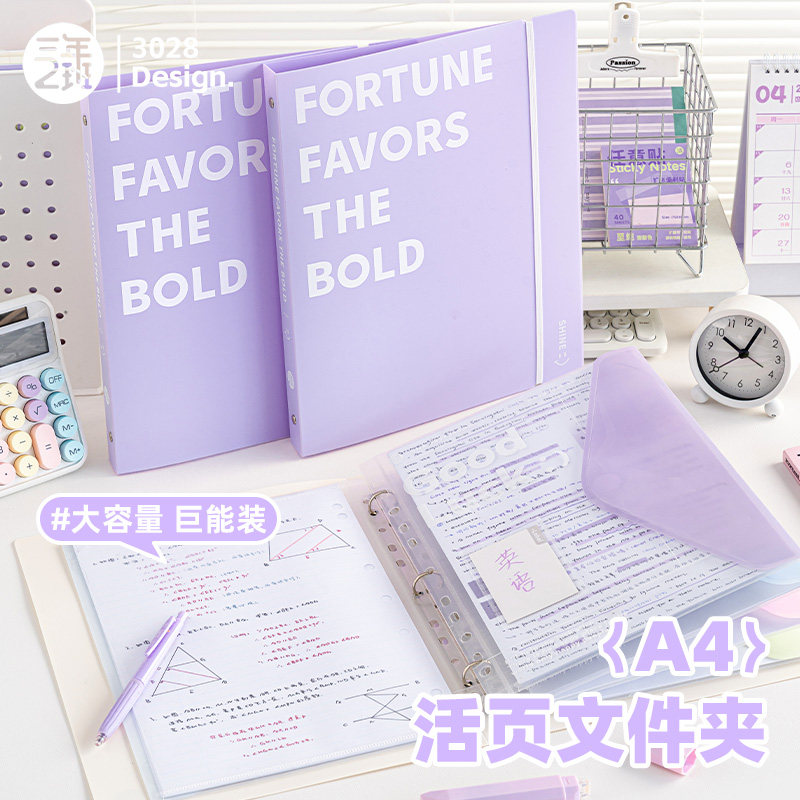 三年二班 A4活页文件夹高颜值说明书收纳册透明翻页小学生专用大容量资料夹试卷收纳册整理卷子收纳册