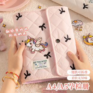 三年二班 孕检收纳册高颜值ins风收纳袋活页夹a4产检报告单马宝宝检查单怀孕记录册孕期档案册孕妈初期用品