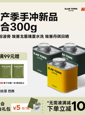 SLABTOWN石板城 新品组合装  浅烘黑咖啡豆粉美式精品新产季100g