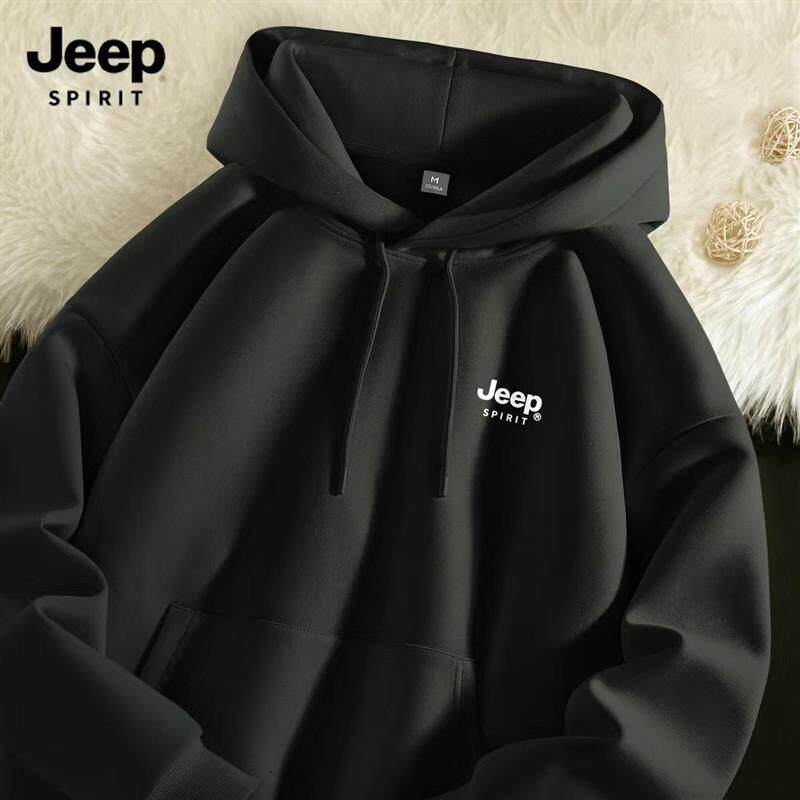 Jeep吉普重磅连帽卫衣男款2025新款春秋季美式潮牌大码宽松上衣男
