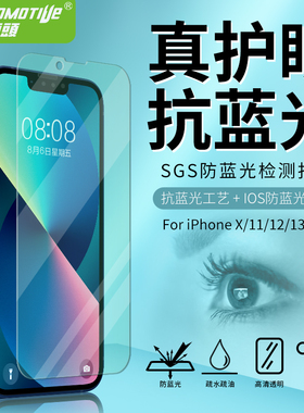 【SGS检测】适用苹果iPhone14抗蓝光护眼13plus高清XR绿光xr112Pro全屏钢化膜14proma高透磨砂防反光屏幕贴膜
