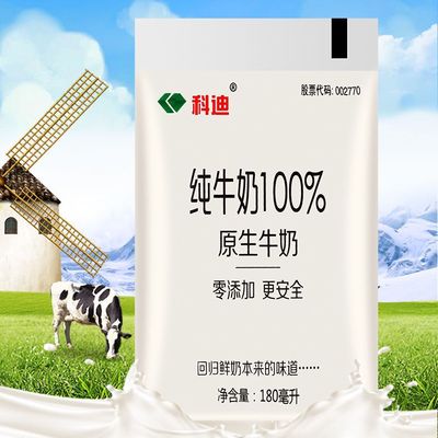 新日期科迪网红纯牛奶100%生牛乳整箱袋装儿童学生营养早餐奶