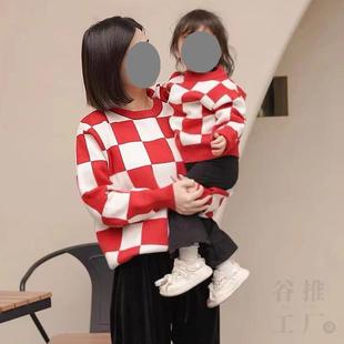 2024龙年新年亲子装 冬拜年服一家三口四口秋冬母女婴儿母子加绒炸