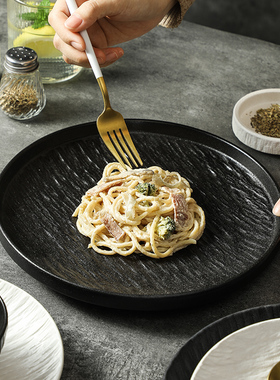 牛排餐盘高级感西餐盘平盘浅盘餐厅白色牛扒盘子菜盘家用早餐盘碟