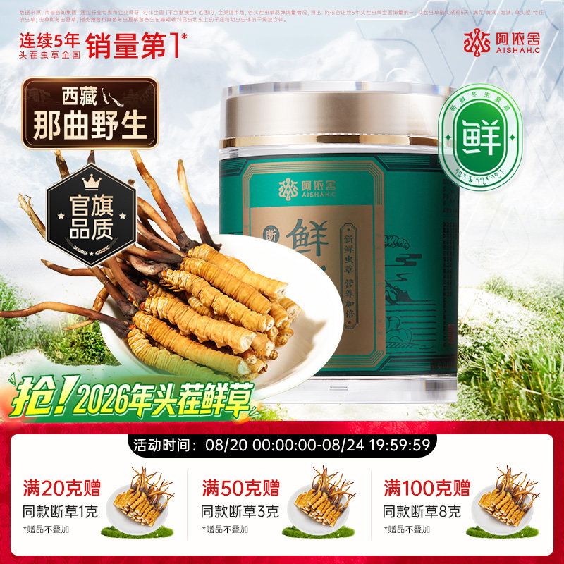 西藏那曲野生虫草阿依舍甄选冬虫夏草鲜断草虫草正品送礼佳品