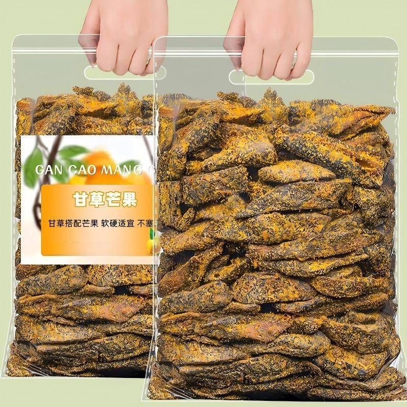 甘草芒果罐装芒果干香草酱芒果儿时回忆蜜饯零食泡茶喝