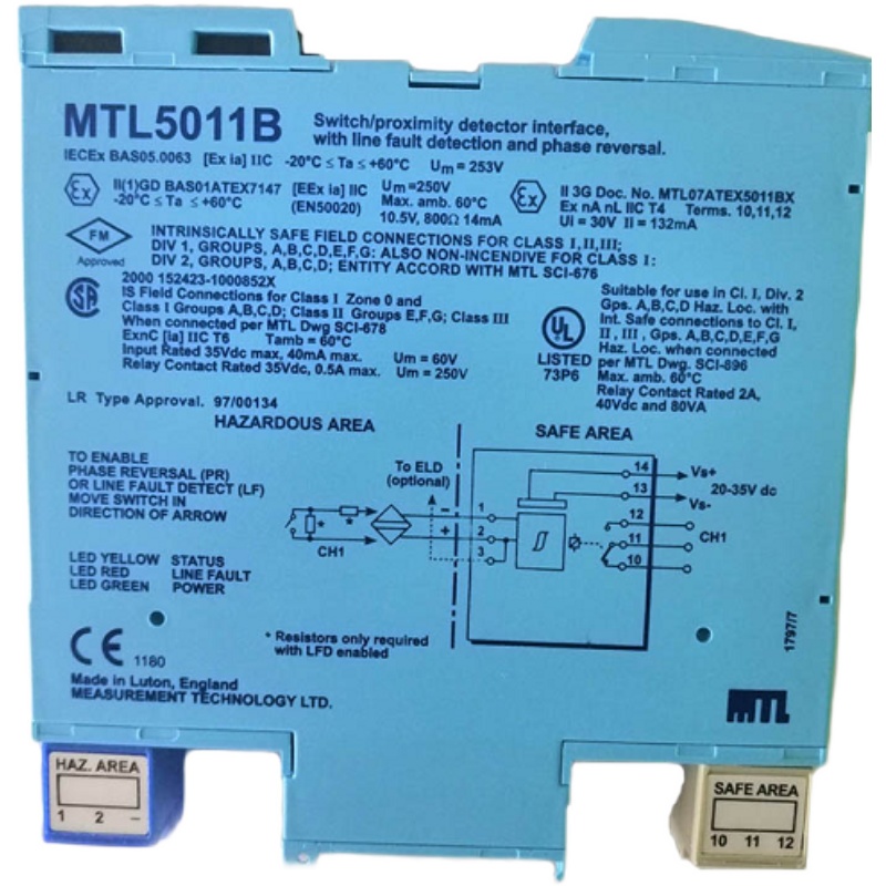 英国MTL原装正品安全栅隔离器MTL-5011B售后无忧现货秒发议价