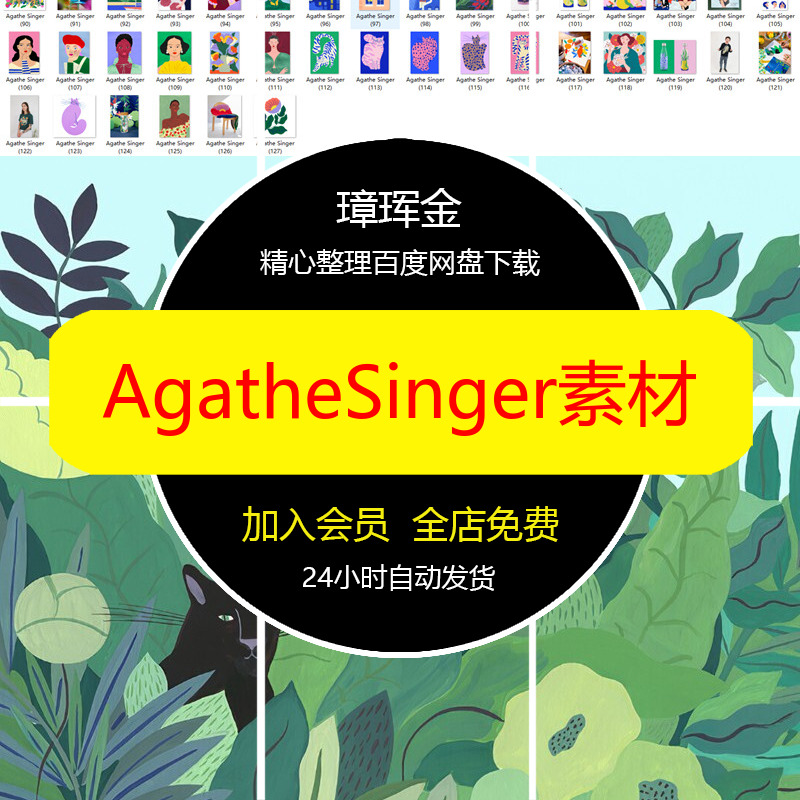 图片电子资料绘画AgatheSinger法国合集临摹扁平插画师素材sz20