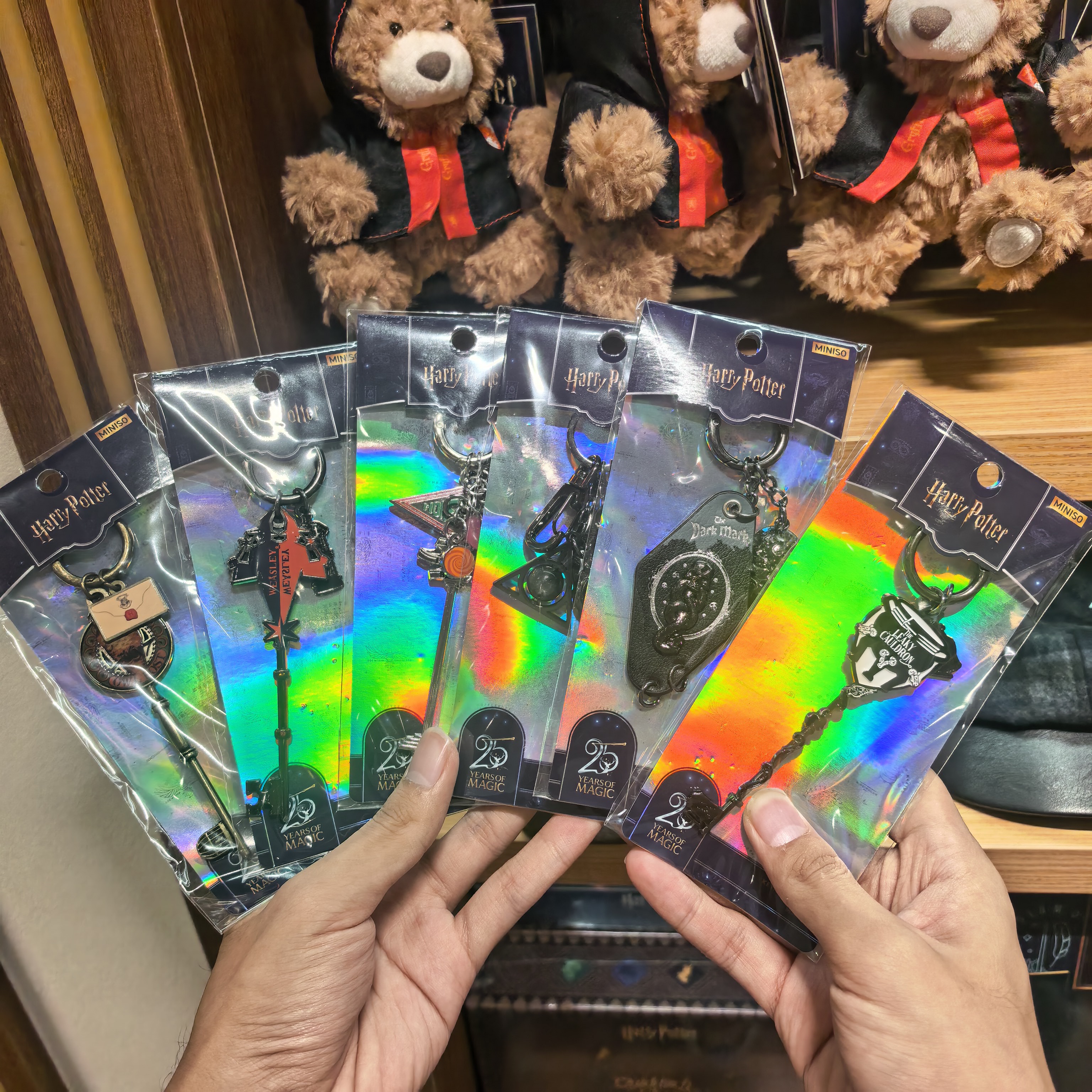 MINISO哈利波特25周年系列黑魔法皮质金属钥匙挂件名创优品