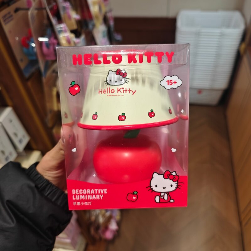 MINISO三丽鸥红白系列凯蒂猫LED苹果小夜灯名创优品