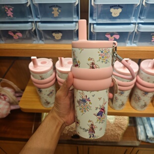 名创优品cath kidston花园工坊304直饮吸管钢杯620mlMINISO