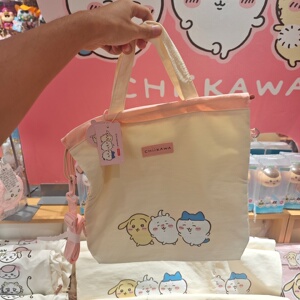名创优品chiikawa元气发型系列简约手提托特包MINISO