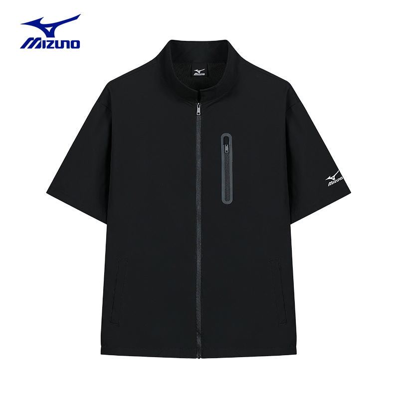 Mizuno/美津浓夏季冰丝短袖衬衣男款宽松户外休闲男士五分袖衬衫
