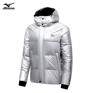Mizuno/美津浓羽绒服情侣装秋冬加绒加厚户外保暖宽松连帽外套男