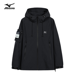 Mizuno/美津浓外套春秋季连帽登山服男款防风防雨户外休闲夹克男