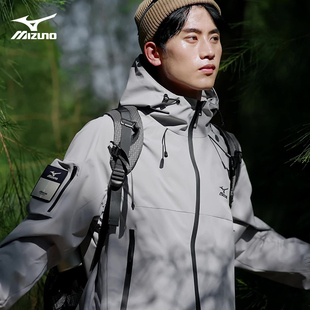 外套 休闲宽松连帽登山服防风男士 Mizuno 美津浓户外夹克男春秋季