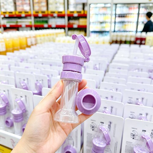 矿泉水瓶盖紫色带吸管大口径新款通用转换头防呛水外出便携收纳.
