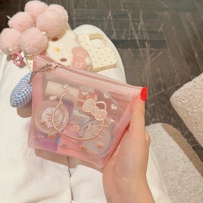 迷你小杂物收纳包可爱卡通便携零钱包证件包口红包杂物包刺绣女