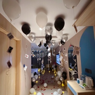 生日场景布置装 饰生日气球星星新年酒店惊喜告白道具送男女朋友