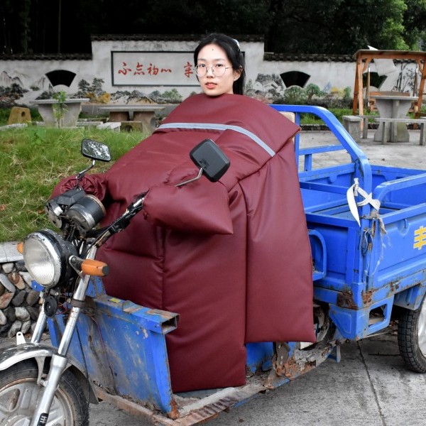 电动三轮车挡风被冬季加绒加厚防水加大摩托电瓶车防寒保暖防风罩