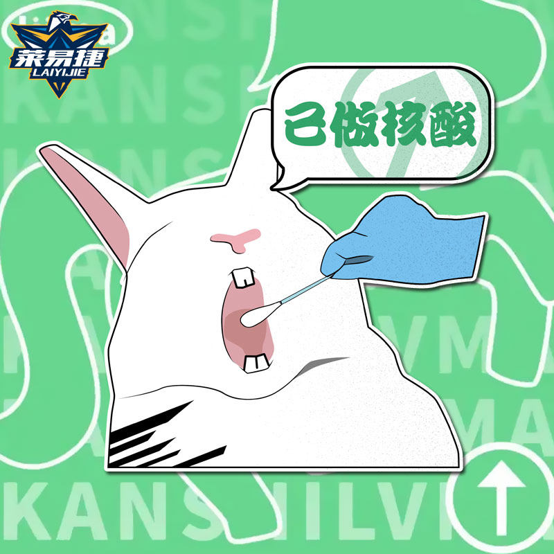 兔年已做核酸绿码出行兔子卡通反光摩托车汽车贴纸车身贴后玻璃贴